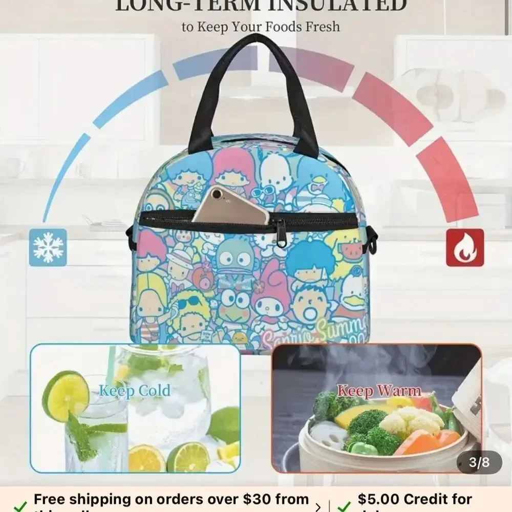 Sanrio Kids Cartoon Print Bag - Blue